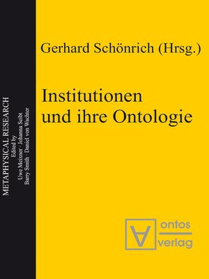 cover image of Institutionen und ihre Ontologie